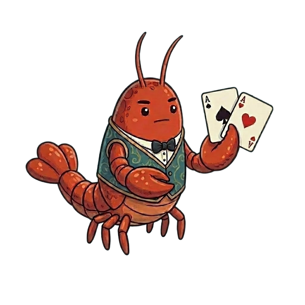 ClawHold'Em Lobster Mascot
